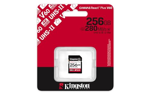 キングストン SDXCカード 256GB 最大280MB/s UHS-II V60 4K Canvas React Plus SDR2V6/256GB 製品寿命期間保証