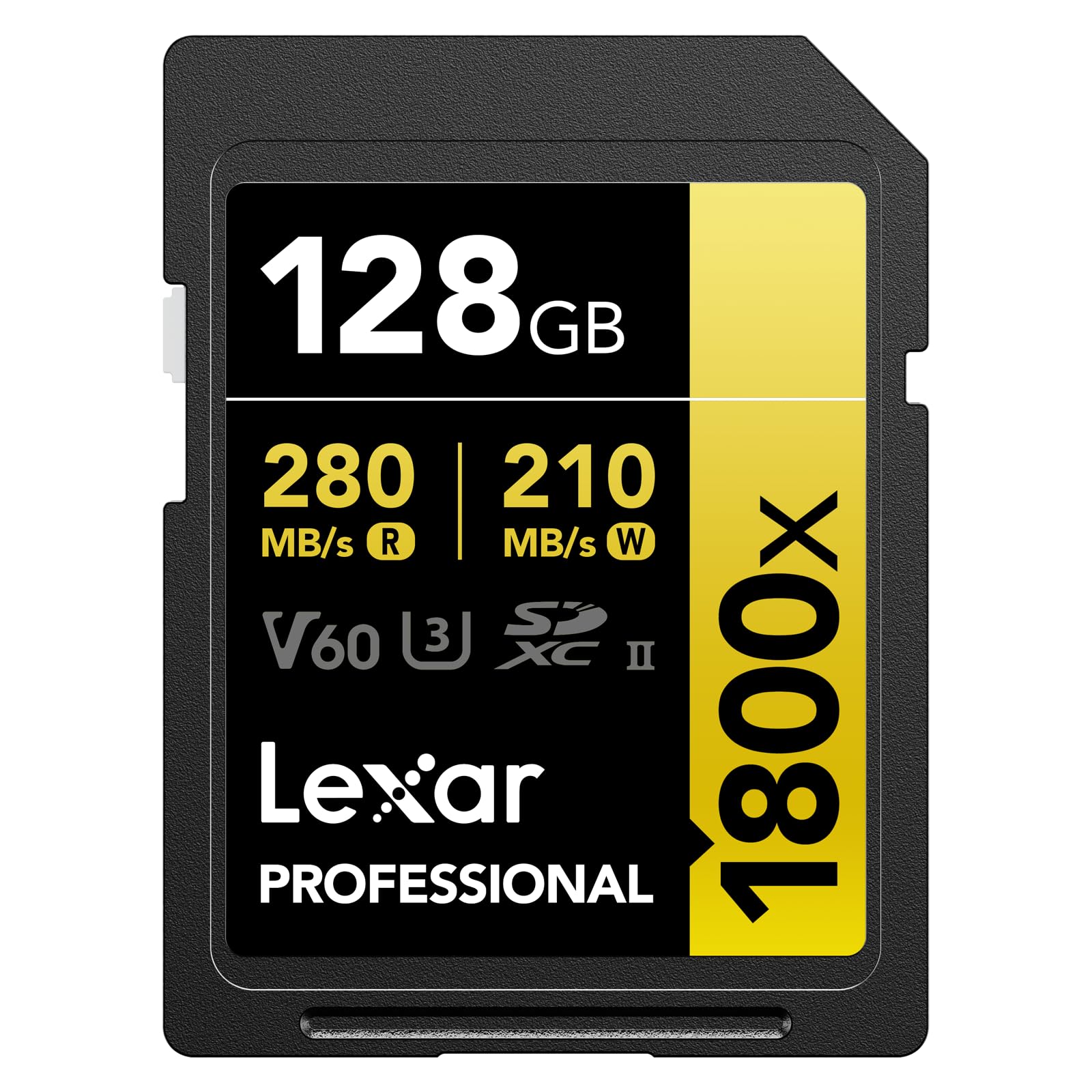 Lexar SDカード Professional 1800x SDXCカード 最大読込280MB/秒 書込210MB/秒 UHS-II Class 10 U3 V60 4K Ultra HD 動画撮影 国内正規品 (128GB) LSD1800128G-BNNNG